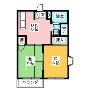 2DKの間取り画像