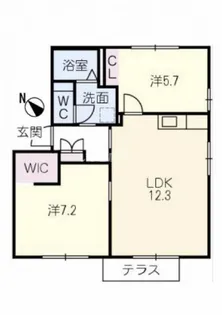 サンヴィレッジ西桜木B【1階】の間取り