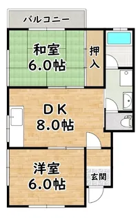 大阪府大阪市西淀川区佃1【アパート】の間取り