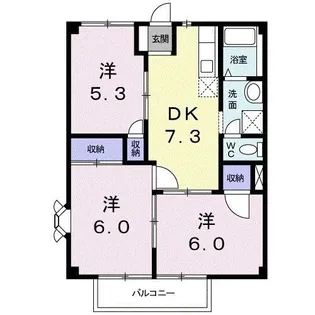 ハイツそよかぜ【2階】の間取り