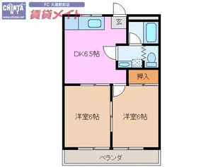 南郊シティハイツ【2階】の間取り