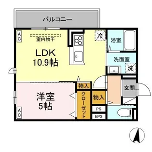 トリシア東和田 W棟【3階】の間取り
