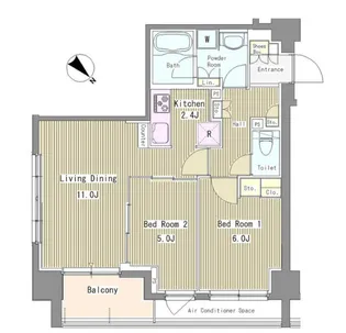 東京都中央区佃2【マンション】の間取り