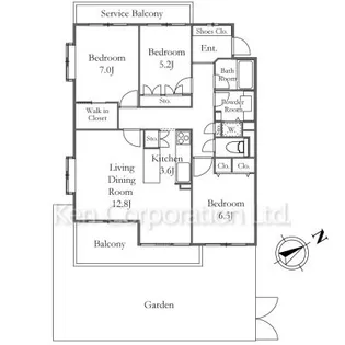 プリンスハイツ市ヶ谷【1階】の間取り