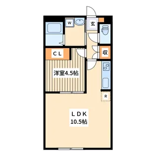 1LDKの間取り画像
