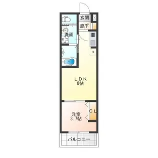 アッシュメゾン花園町III【3階】の間取り