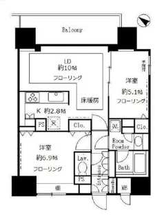 サンクレール荒川ブランガーデン【17階】の間取り