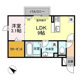 愛知県豊川市新道町2【アパート】の間取り