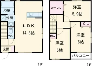 埼玉県さいたま市緑区大字三室【一戸建】の間取り
