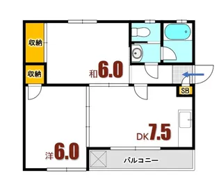 寿栄ビル船越【4階】の間取り