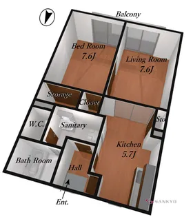 山形県山形市江俣1【アパート】の間取り