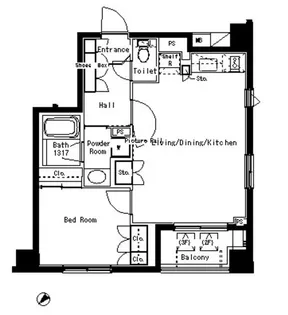 パークアクシス六本木檜町公園【1階】の間取り