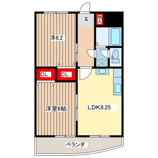 栃木県宇都宮市戸祭元町【マンション】の間取り