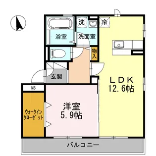 神奈川県海老名市国分北1【アパート】の間取り