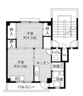 ビレッジハウス児島第二1号棟【4階】の間取り