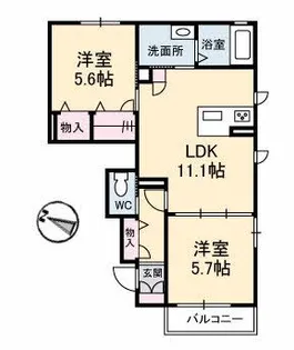 ポルト ボヌール【1階】の間取り