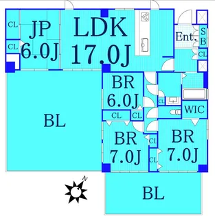 東急ドエル横浜ヒルサイドガーデン参番館【14階】の間取り