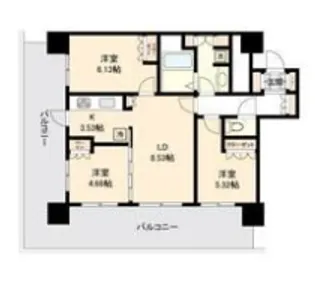 リボンシティコミュニティ【8階】の間取り