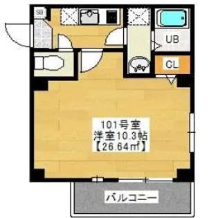 オプンティア大師前【1階】の間取り