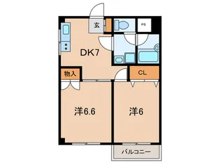 カ-ザU【2階】の間取り