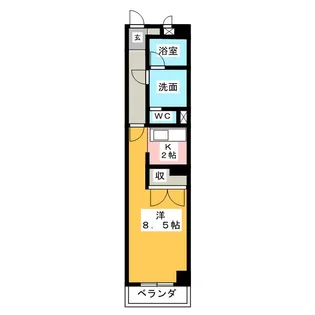 ミレニアム八田【1階】の間取り