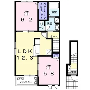ルル オブ河内森プログレッソII【2階】の間取り