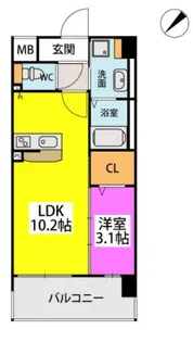 フルハウス高宮【1階】の間取り