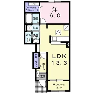 ハッピーハウス 川辺【1階】の間取り