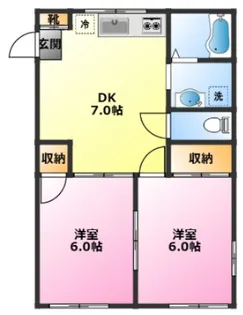 ロイヤルコーポ中原【2階】の間取り