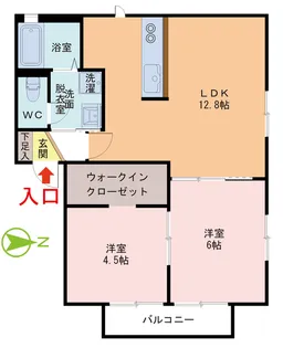 ディアス下森田【2階】の間取り