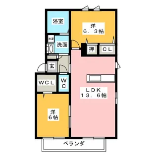 ウィングド フット コート【1階】の間取り