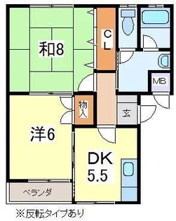 タウンハウスU B棟【2階】の間取り