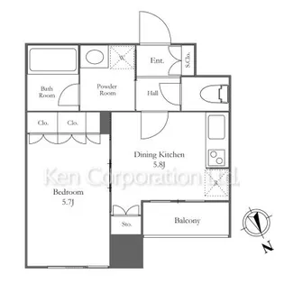 ウエストパークタワー池袋【4階】の間取り