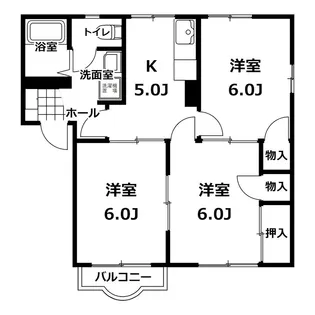 パークサイドリラB棟【2階】の間取り