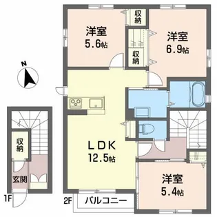 シャーメゾン本丸北【2階】の間取り