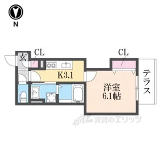 クリエオーレ小若江【2階】の間取り