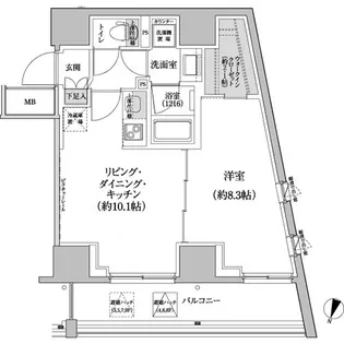 パークハビオ渋谷本町レジデンス【3階】の間取り