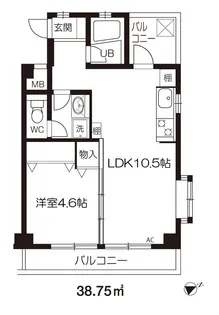 タウンベルハイツ【4階】の間取り