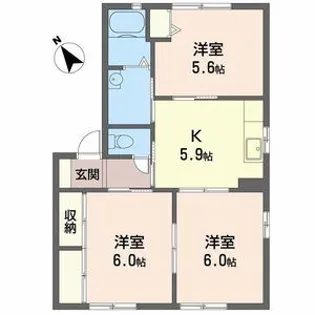 ヴェルジュール別所A【1階】の間取り