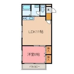 江戸屋ハイツA・B【2階】の間取り