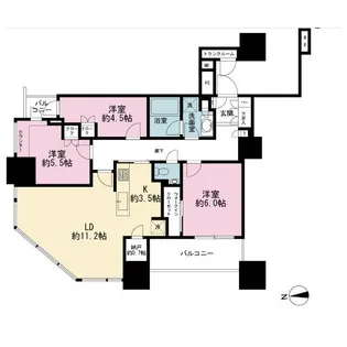 パークシティ大崎ザ・タワー【27階】の間取り