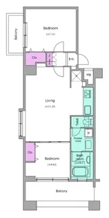 レジディア島津山【6階】の間取り