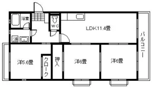 アーク谷山【5階】の間取り