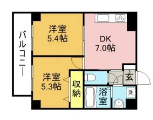 フィリオ大橋南【5階】の間取り