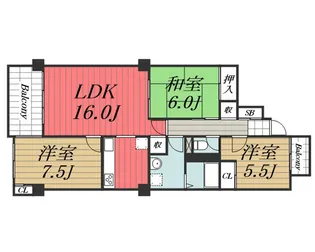 ヴィラ園生【4階】の間取り