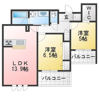 Noble岐阜金華【2階】の間取り