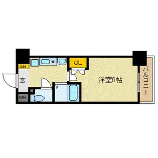 エスリード難波駅前【2階】の間取り