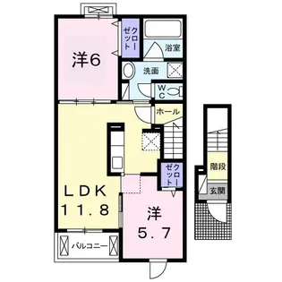 サン・アベニュー【2階】の間取り