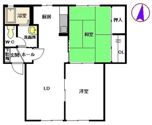 サザンビューII【1階】の間取り