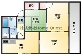 長吉ハイツ出戸 南棟【2階】の間取り